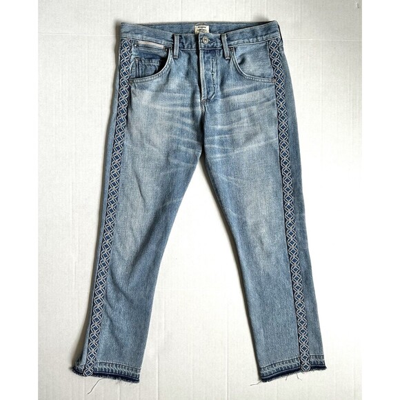 Citizens of Humanity Denim - Citizens of Humanity Women's Crop Slim Emerson Jeans Size 24 Boho Side Stripe
